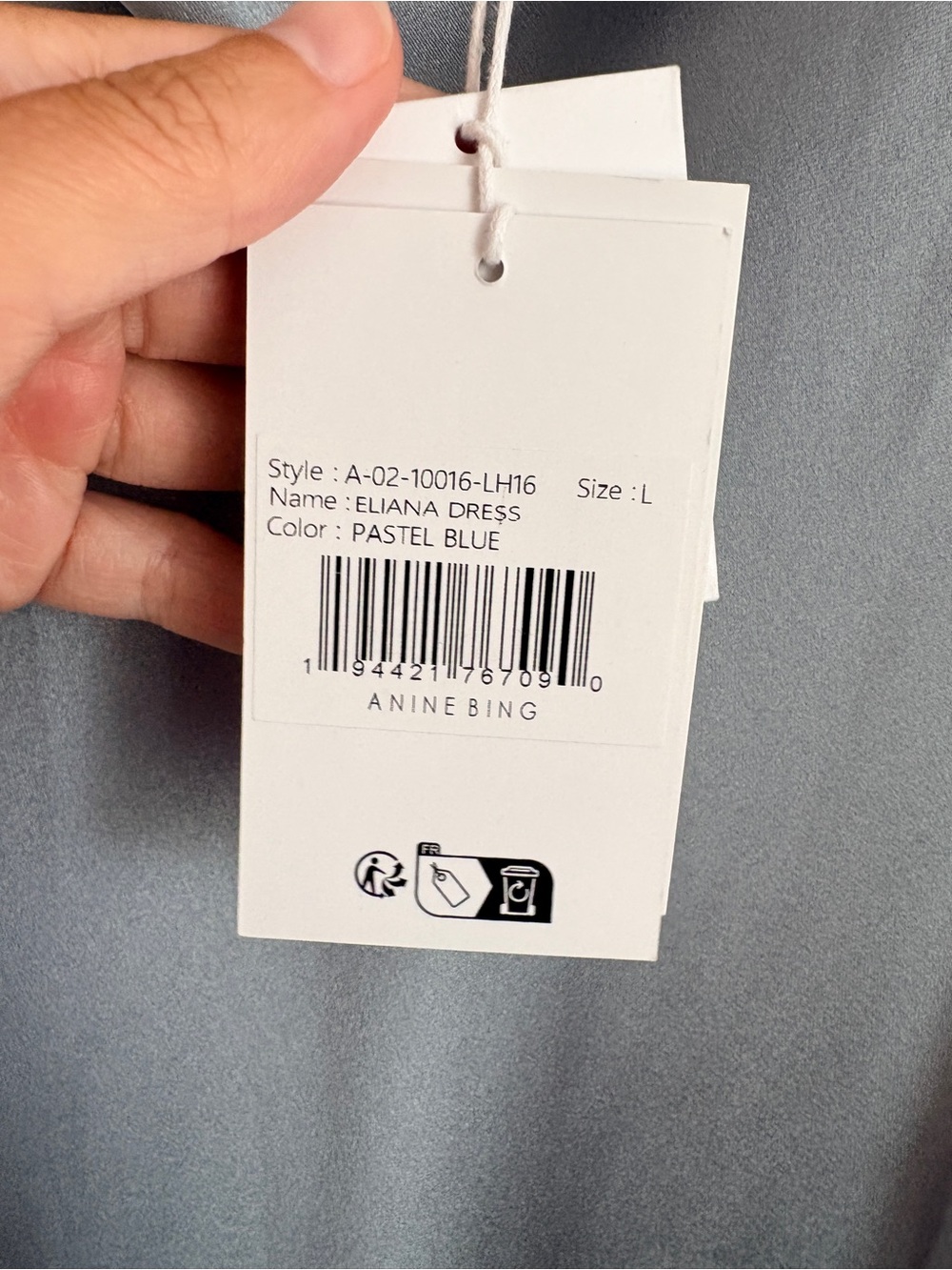 NWT Anine Bing Eliana Silk Halterneck Dress in Pastel Blue - Picture 8 of 16